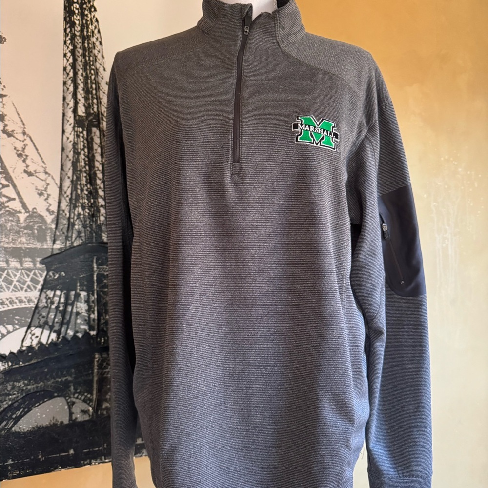 Ping Dark Gray Quarter-Zip Pullover with Marshall Logo